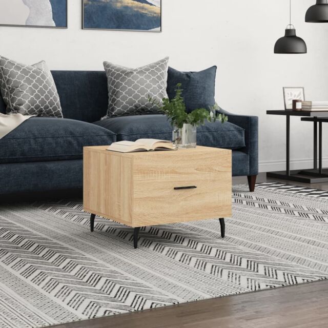Berkfield Home Coffee Table Sonoma Oak 50x50x40 cm Engineered Wood in Brown - Size: 50 x 50 x 40 cm - image 1