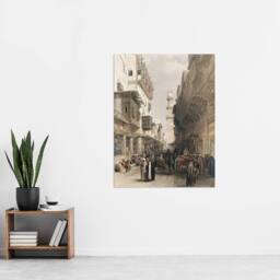 "Artery8 Mosque El Mooristan Cairo D. Roberts Vintage Wall Art Print Poster in Brown - Size: W18"" x H24""" - thumbnail 4