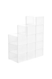 Living and Home 12pcs Clear Plastic Shoe Organizer Storage Boxes under Size 50 (28*36*20 CM) in White - thumbnail 5