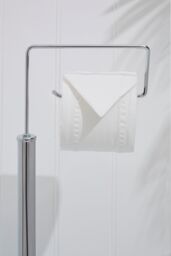 Orsina Chrome Toilet Brush & Roll Holder, Freestanding Toilet Roll Holder With Brush, Toilet Brush & Roll Stand in Silver - thumbnail 3