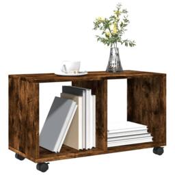Berkfield Home vidaXL¬†Rolling¬†Cabinet¬†Smoked Oak 72x33x42.5 cm Engineered Wood in Brown - thumbnail 4