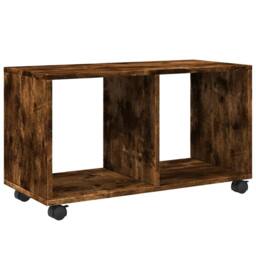 Berkfield Home vidaXL¬†Rolling¬†Cabinet¬†Smoked Oak 72x33x42.5 cm Engineered Wood in Brown - thumbnail 1