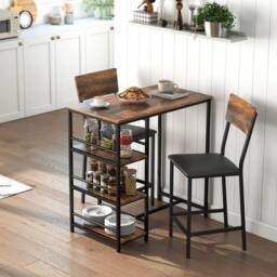 STILVORA Bar Table Set with storage rustic brown - thumbnail 3