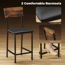 STILVORA Bar Table Set with storage rustic brown - thumbnail 7