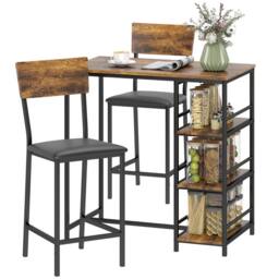 STILVORA Bar Table Set with storage rustic brown - thumbnail 5