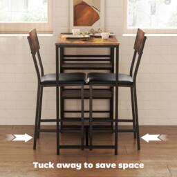STILVORA Bar Table Set with storage rustic brown - thumbnail 8