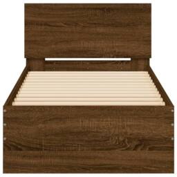Berkfield Home Durable Bed Frame without Mattress with Headboard Brown Oak 90x200 cm - thumbnail 5