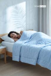 Homescapes Luxury Cooling Blanket, Summer Coverless Duvet in Blue - Size: King - thumbnail 2