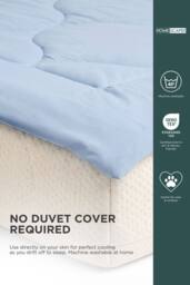 Homescapes Luxury Cooling Blanket, Summer Coverless Duvet in Blue - Size: King - thumbnail 5