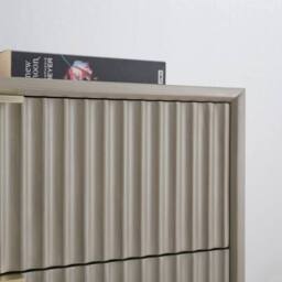 Home Garden Direct Monza 3 Drawer Chest with Fluted Front Pale Ash in Grey - thumbnail 4
