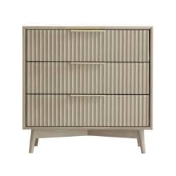 Home Garden Direct Monza 3 Drawer Chest with Fluted Front Pale Ash in Grey - thumbnail 6