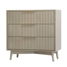 Home Garden Direct Monza 3 Drawer Chest with Fluted Front Pale Ash in Grey - thumbnail 7
