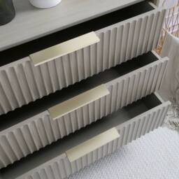 Home Garden Direct Monza 3 Drawer Chest with Fluted Front Pale Ash in Grey - thumbnail 5