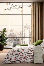 Ted Baker 'TB Branded' Cotton Velvet Button Cushion in Green - Size: 50 cm x 50 cm - thumbnail 5