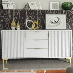 Mex Furniture LTD Sideboard Tide Crest 140cm - White & Gold - thumbnail 4