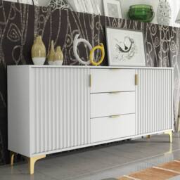 Mex Furniture LTD Sideboard Tide Crest 140cm - White & Gold - thumbnail 9