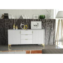 Mex Furniture LTD Sideboard Tide Crest 140cm - White & Gold - thumbnail 5