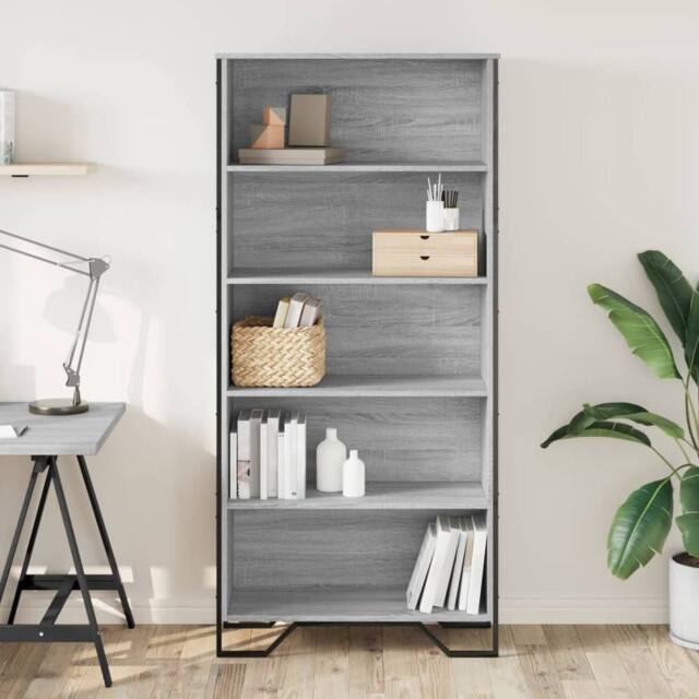 Berkfield Home Classic Book Cabinet Grey Sonoma 80x31x169 cm Engineered wood - Size: 80 x 31 x 169 cm - image 1