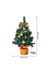 "Living and Home Mini Pre-Lit Christmas Tree with ""Merry Christmas"" Top & Baubles" - thumbnail 5
