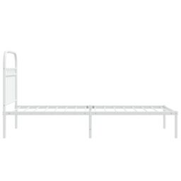 Berkfield Home Metal Bed Frame without Mattress with Headboard White 75x190cm - Size: 75x190 cm - thumbnail 5