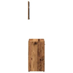 Berkfield Home Bathroom Cabinet with Mirror Old Wood Engineered Wood in Brown - thumbnail 5