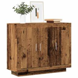 Berkfield Home Sideboard Old Wood 92x35x75 cm Engineered Wood in Brown - Size: 92 x 35 x 75 cm - thumbnail 2