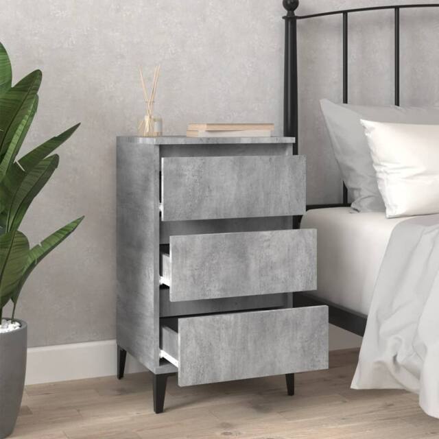Berkfield Home Durable Bedside Cabinet Concrete Grey 40x35x70 cm Engineered Wood - Size: 40 x 35 x 70 cm - image 1