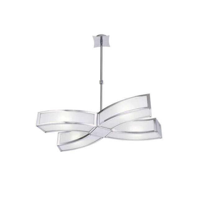 Netlighting Duna E27 Ceiling Pendant 4 Light E27 Polished Chrome White Acrylic in Grey - image 1