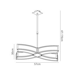 Netlighting Duna E27 Ceiling Pendant 4 Light E27 Polished Chrome White Acrylic in Grey - thumbnail 2