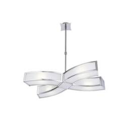 Netlighting Duna E27 Ceiling Pendant 4 Light E27 Polished Chrome White Acrylic in Grey - thumbnail 1