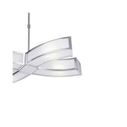Netlighting Duna E27 Ceiling Pendant 4 Light E27 Polished Chrome White Acrylic in Grey - thumbnail 3
