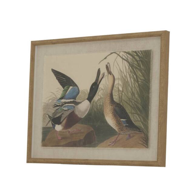 Sostter Framed Mallard Duck Art on Linen Canvas in Beige - image 1