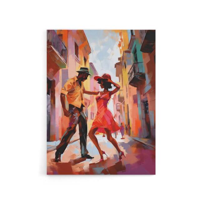 "Artery8 Salsa Street Dance Mambo Colourful Canvas Wall Art Print - Size: W18"" x H24""" - image 1