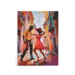 "Artery8 Salsa Street Dance Mambo Colourful Canvas Wall Art Print - Size: W18"" x H24""" - thumbnail 1