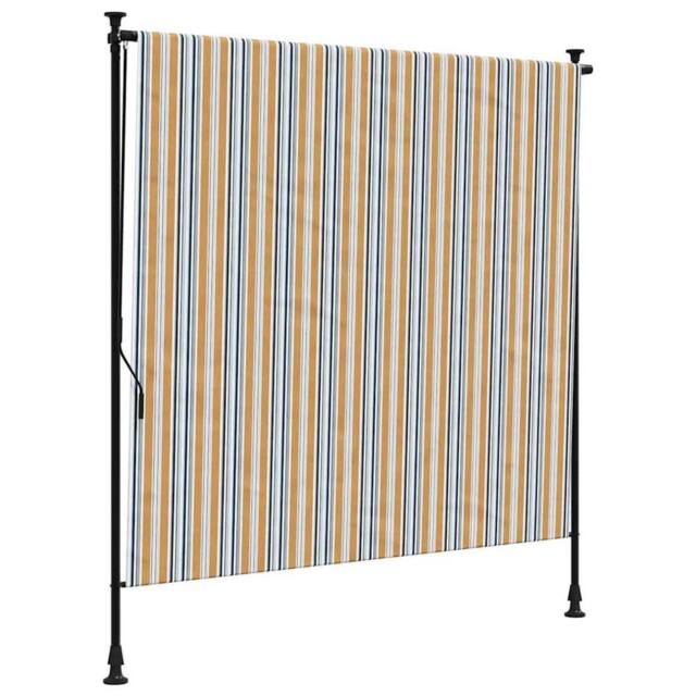 Berkfield Home Outdoor Roller Blind Yellow & White 150x270 cm Fabric&Steel - image 1