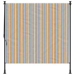 Berkfield Home Outdoor Roller Blind Yellow & White 150x270 cm Fabric&Steel - thumbnail 3
