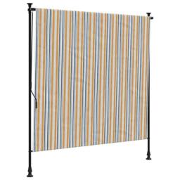 Berkfield Home Outdoor Roller Blind Yellow & White 150x270 cm Fabric&Steel