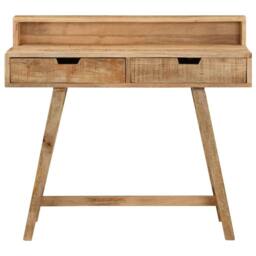 Berkfield Home Desk 100x45x90 cm Solid Rough Mango Wood in Brown - Size: 100 x 45 x 90 cm - thumbnail 1
