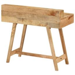 Berkfield Home Desk 100x45x90 cm Solid Rough Mango Wood in Brown - Size: 100 x 45 x 90 cm - thumbnail 4