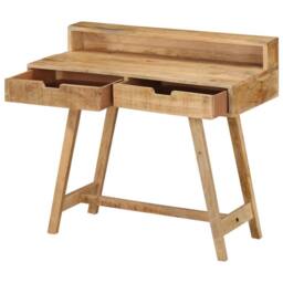 Berkfield Home Desk 100x45x90 cm Solid Rough Mango Wood in Brown - Size: 100 x 45 x 90 cm - thumbnail 3