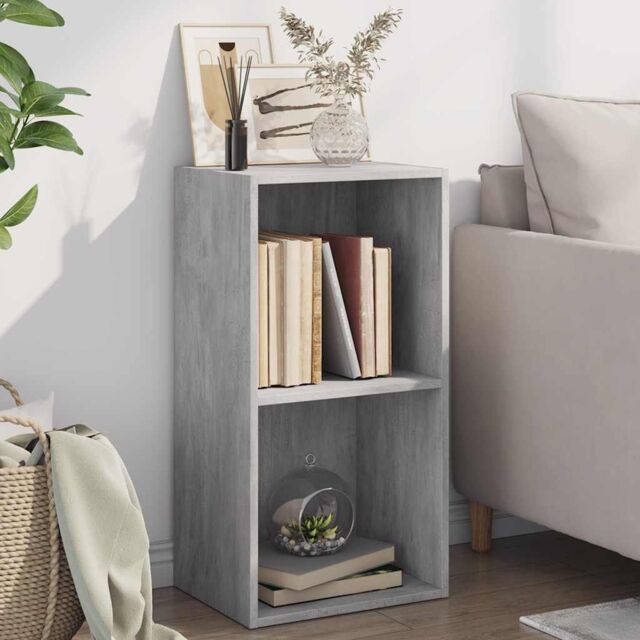 Berkfield Home 2-Tier Book Cabinet Concrete Grey 40x30x76.5 cm Engineered Wood - image 1