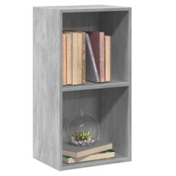 Berkfield Home 2-Tier Book Cabinet Concrete Grey 40x30x76.5 cm Engineered Wood - thumbnail 4