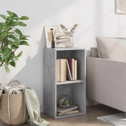 Berkfield Home 2-Tier Book Cabinet Concrete Grey 40x30x76.5 cm Engineered Wood - thumbnail 3