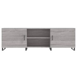 Berkfield Home TV Cabinet Grey Sonoma 150x30x50 cm Engineered Wood - Size: 150 x 30 x 50 cm - thumbnail 5