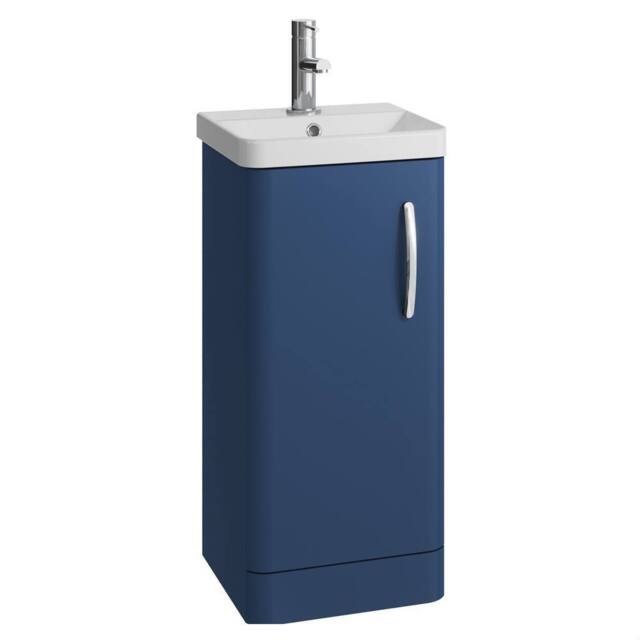 Balterley Handsacre Contemporary 1 Door Vanity Basin Unit, Satin Blue, 400mm in Blue - image 1