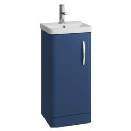 Balterley Handsacre Contemporary 1 Door Vanity Basin Unit, Satin Blue, 400mm in Blue