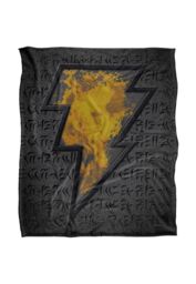 Black Adam Blanket, 152x127 cm Beveled Bolt Silky Touch Super Soft Throw Blanket in White - thumbnail 1