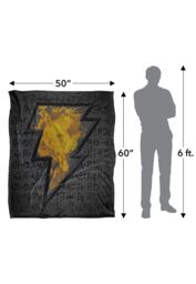 Black Adam Blanket, 152x127 cm Beveled Bolt Silky Touch Super Soft Throw Blanket in White - thumbnail 5