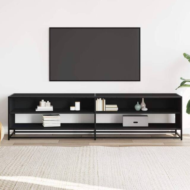 Berkfield Home TV Cabinet Black 180.5x40x46 cm Engineered Wood - image 1