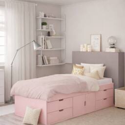 Kidsaw Multi Drawer Single 3ft Cabin Bed Frame, Pink in Baby Pink - thumbnail 2